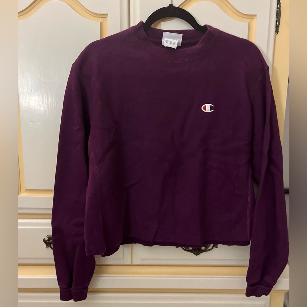 Purple Champion Cropped Crewneck | Size M